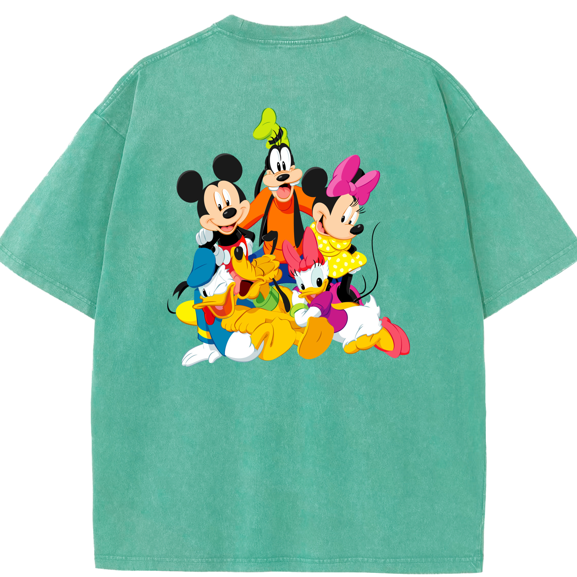 （画像用） ミッキーマウス Mickey Mouse 綿100% ヴィンテージ風 半袖Tシャツ（背面プリント）